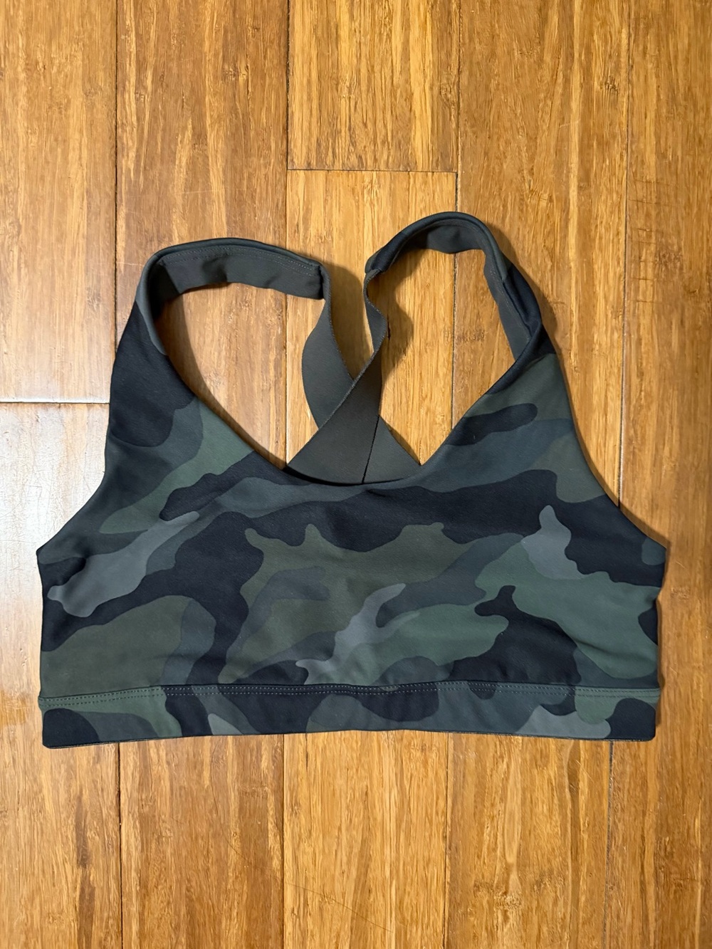 Old Navy Green Camo Crisscross Sports Bra